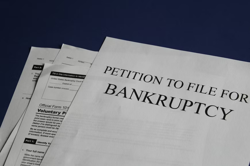 Bankruptcy petition documents representing rebuilding credit after bankruptcy